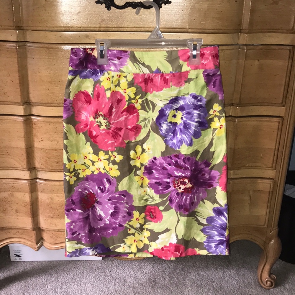 Silk floral skirt